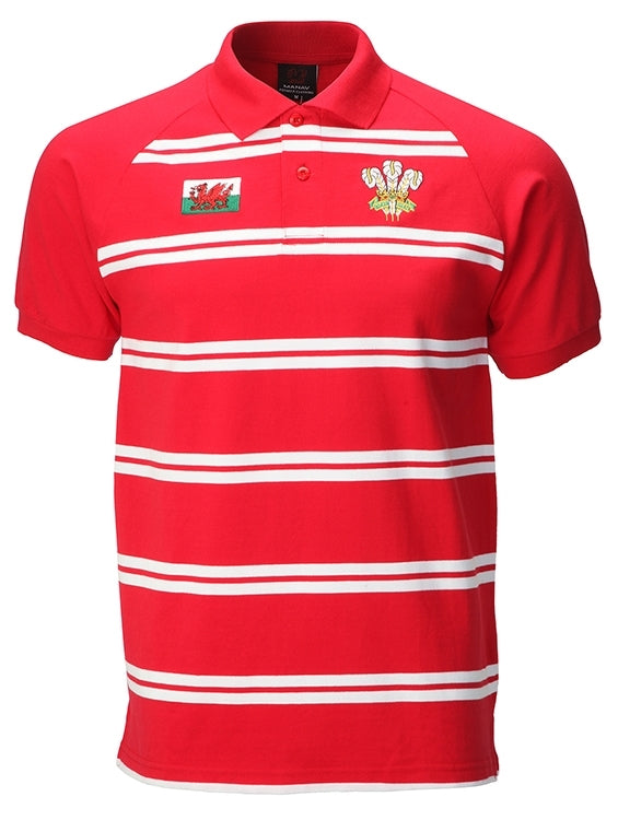 Wales Yarn Dyed Contrast Polo Shirt - in Red