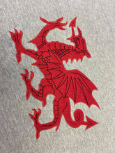 Load image into Gallery viewer, Morgan Embroidered Welsh Dragon T-Shirt - In Grey
