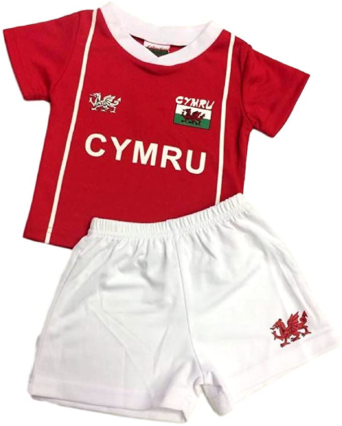 Kid's Cymru Welsh Football Kit Set in Red