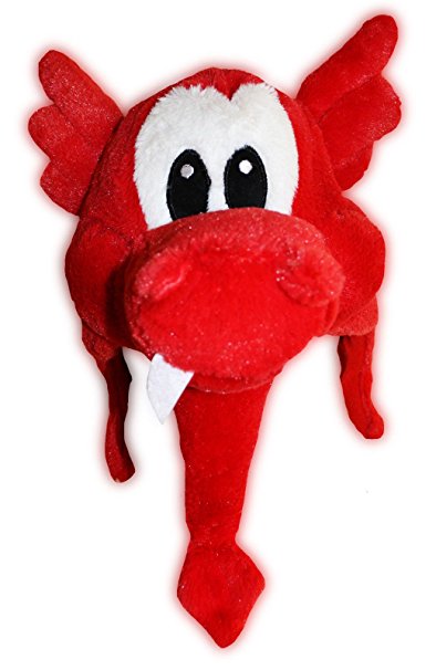 Plush Novelty Welsh Dragon Hat with Tail