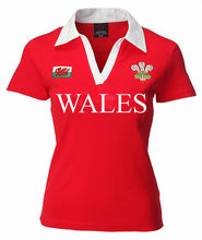Load image into Gallery viewer, New Women&#39;s Welsh Wales Cymru V Collar Long Short Sleeve Rugby T-Shirt Tops
