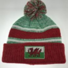 Load image into Gallery viewer, RED STRIPE AND BLACK STRIPE BOBBLE HAT
