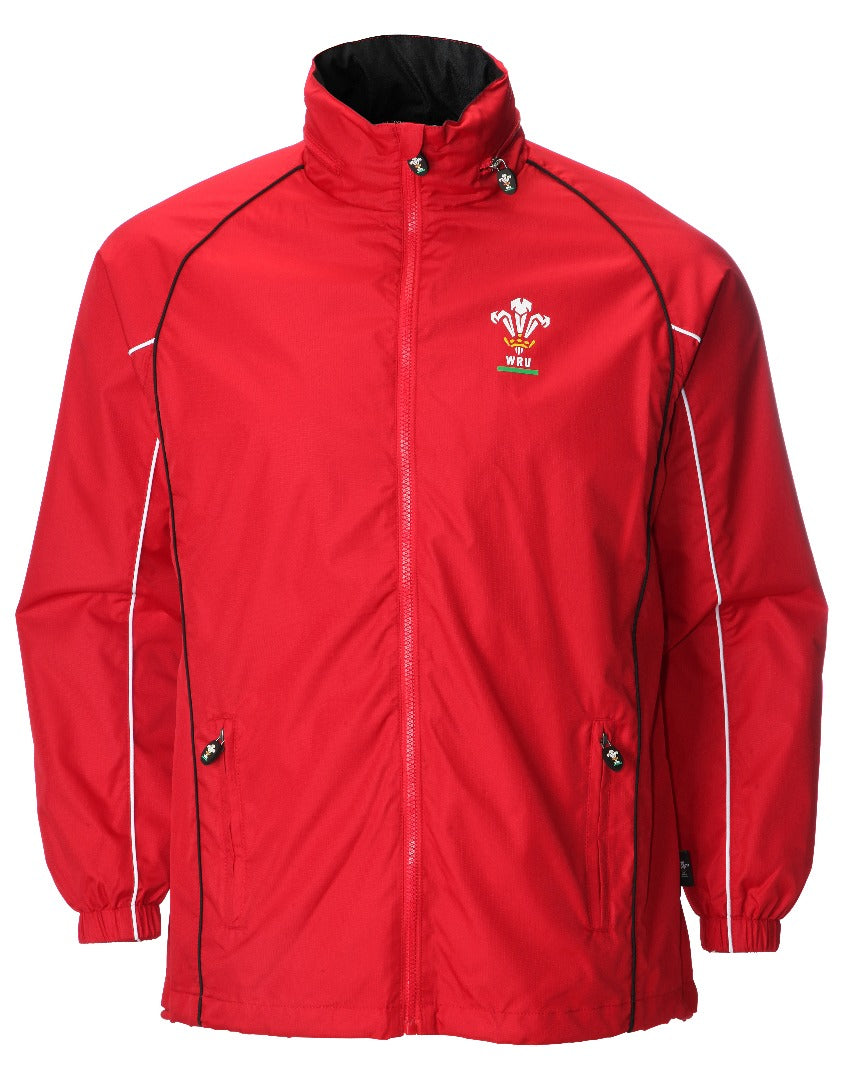Women's Official Rugby WRU Welsh Waterproof Jacket Coat in Red