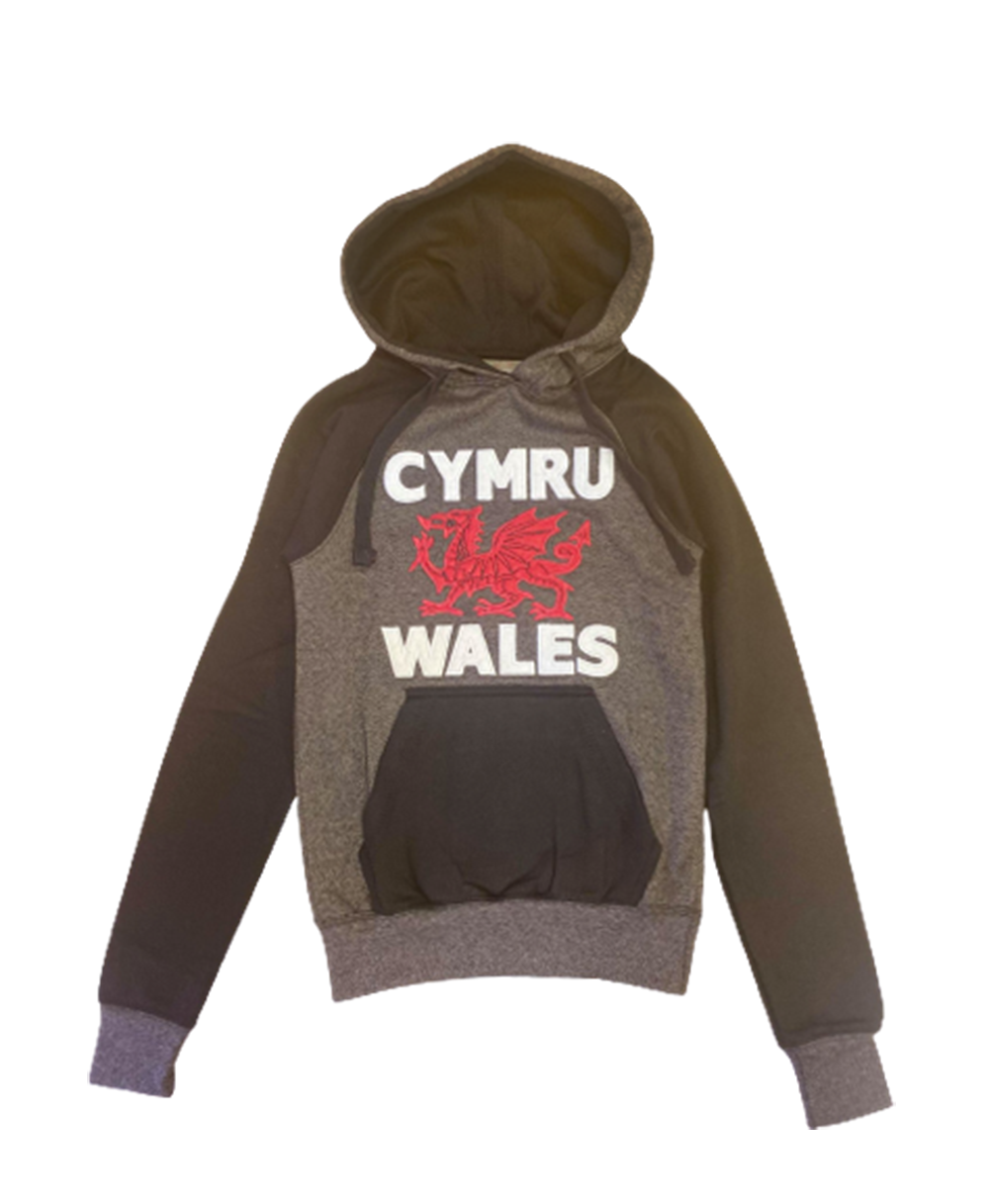 Women's Carys Cymru Wales Hoodie in Charcoal Grey