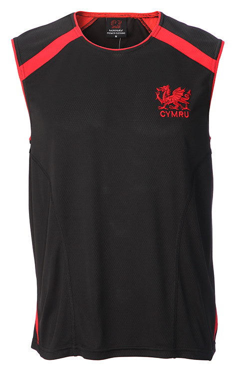 Welsh Dragon Embroidered Cool Dry Vest Top