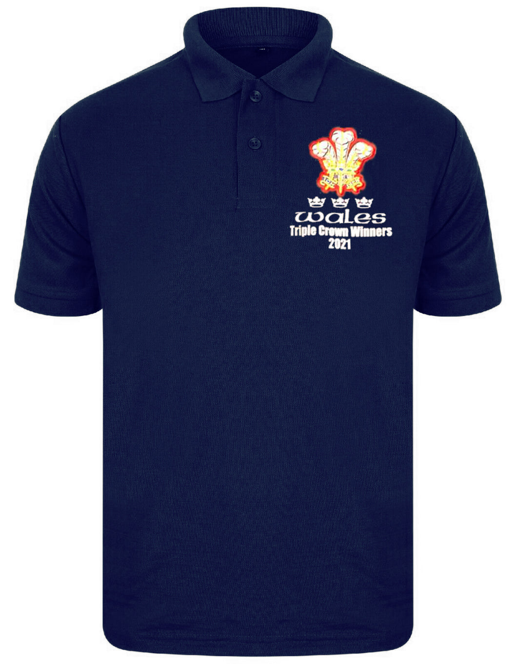 Wales Triple Crown Polo Shirt - In Navy