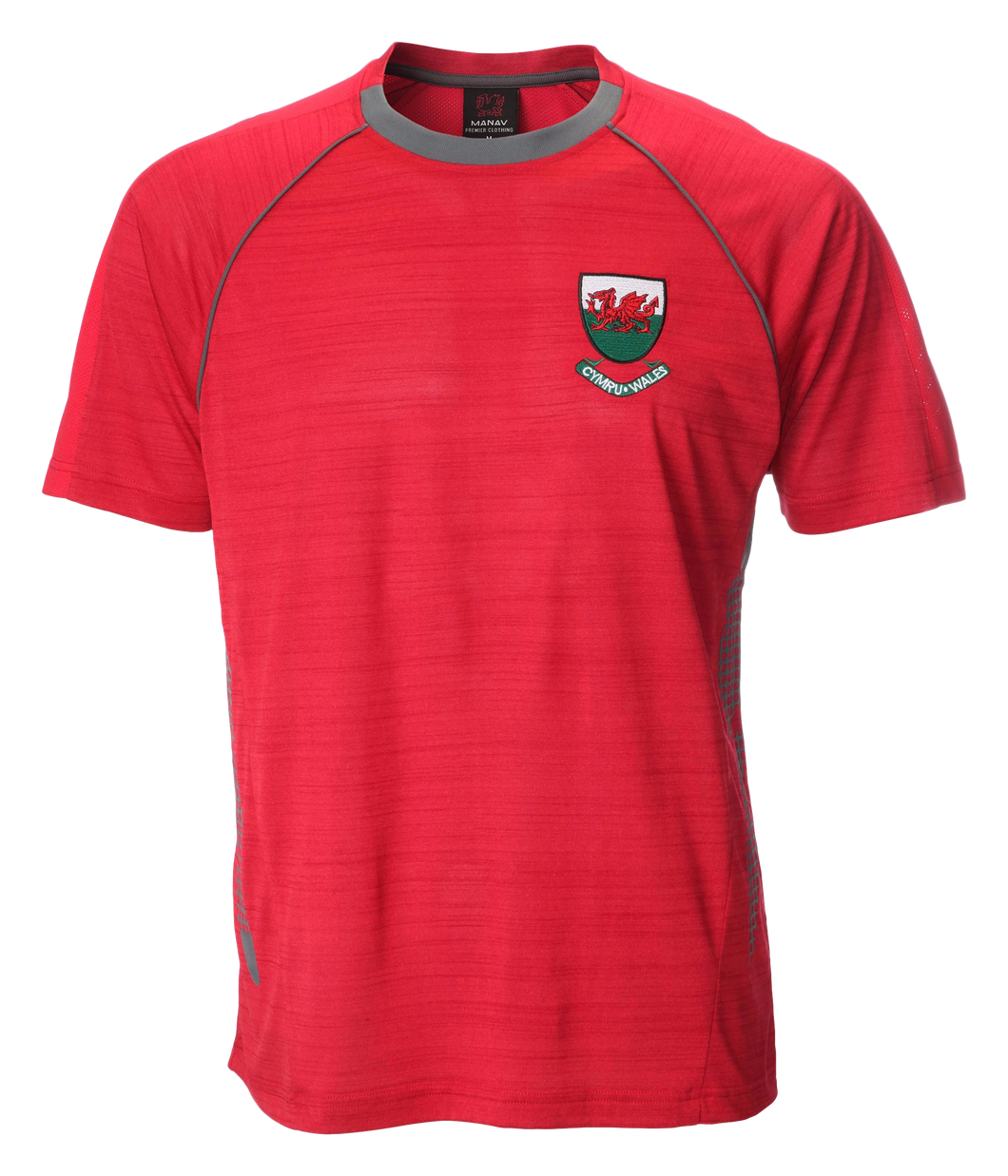 Ceri Flek Cooldry Welsh T-Shirt - In Red