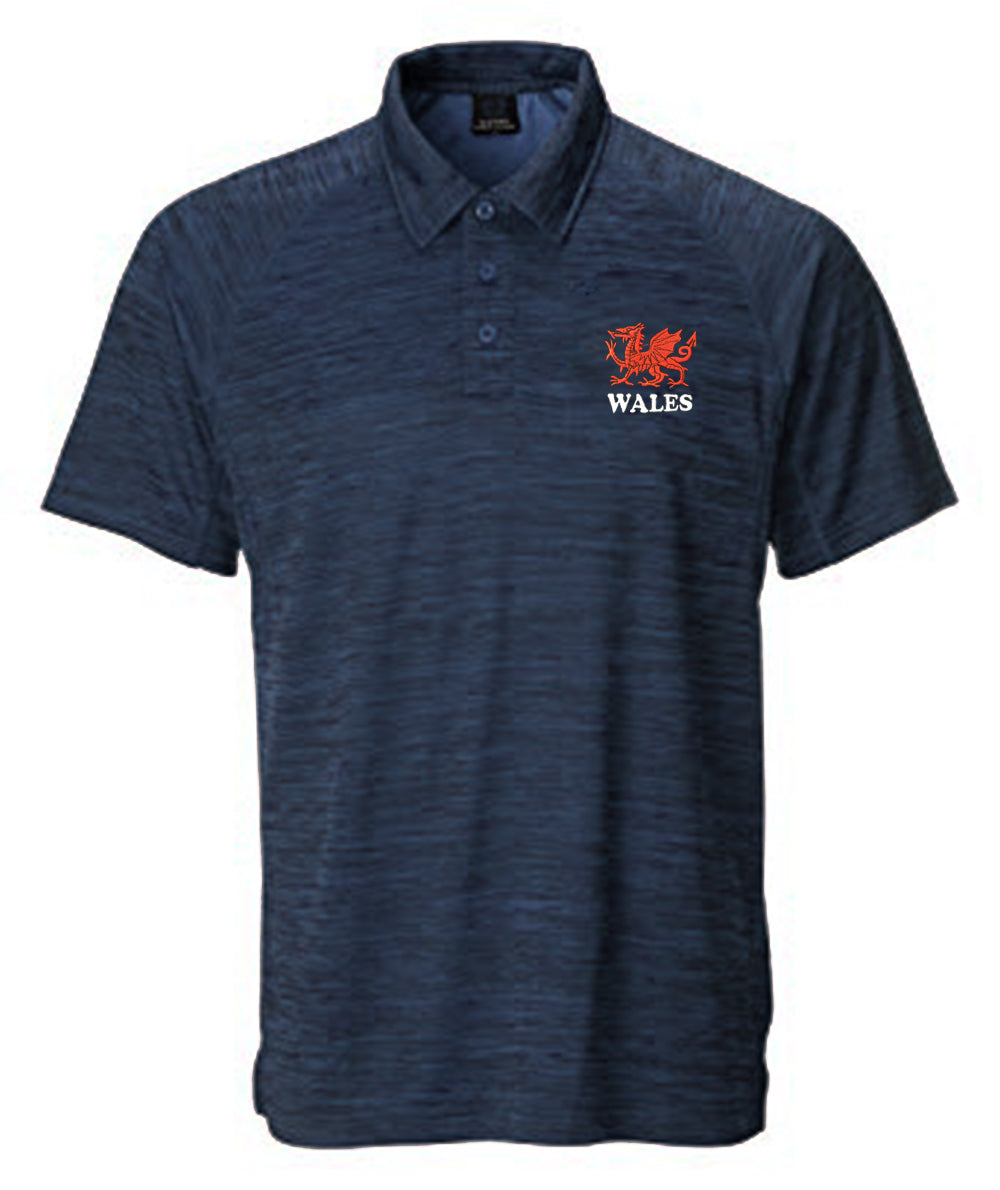 Lewis Welsh Dragon Marl Polo Shirt - in Navy