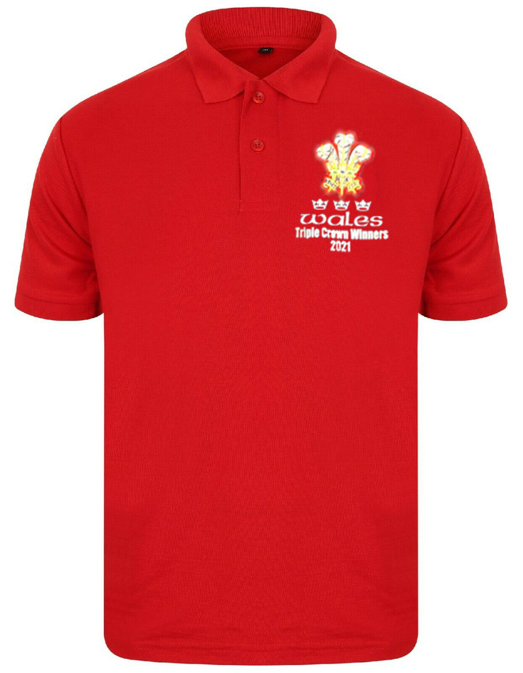 Wales Triple Crown Polo Shirt - In Red