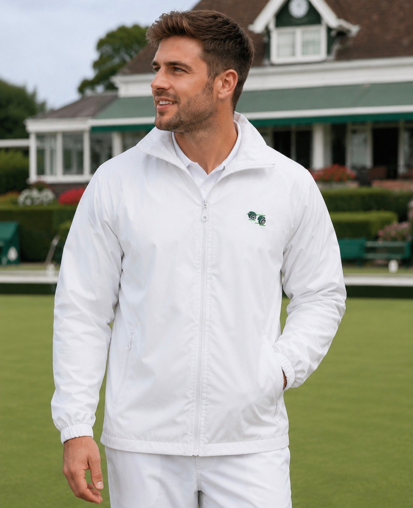 New Men's Waterproof Bowling Lawns Bowls Logo Mesh Lined Jacket - Image 2