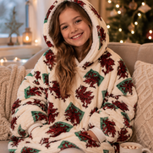 Kids Wales Welsh Oversized Sherpa Fleece Hoodie Hooded Soft Winter Blanket