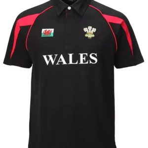 men's 'wales' short sleeve poly style 100% cotton rugby polo pk t shirt top
