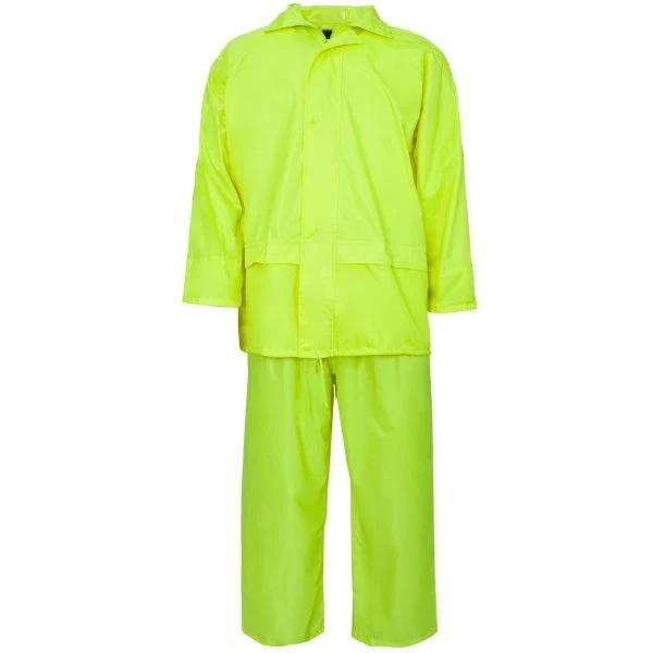 new adults 'supertouch' waterproof pvc hi viz rainsuit 2 piece trouser & coat new adults 'supertouch' waterproof pvc hi viz rainsuit 2 piece trouser & coat