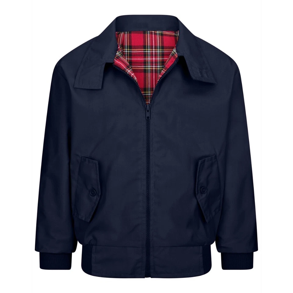 new boys kids harrington retro classic tartan lined jacket age 5 14 years new boys kids harrington retro classic tartan lined jacket age 5 14 years