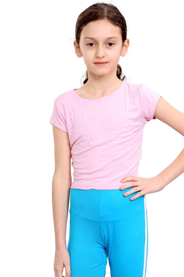 new girls short sleeve jersey casual t shirt crop plain basic top age 7 12 yrs new girls short sleeve jersey casual t shirt crop plain basic top age 7 12 yrs