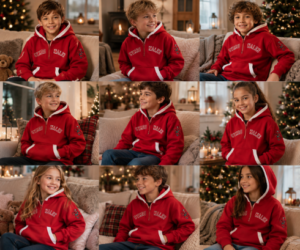 New Kids Cymru Embroidery Wales Welsh Dragon Red 1/2 Zip Hoodie