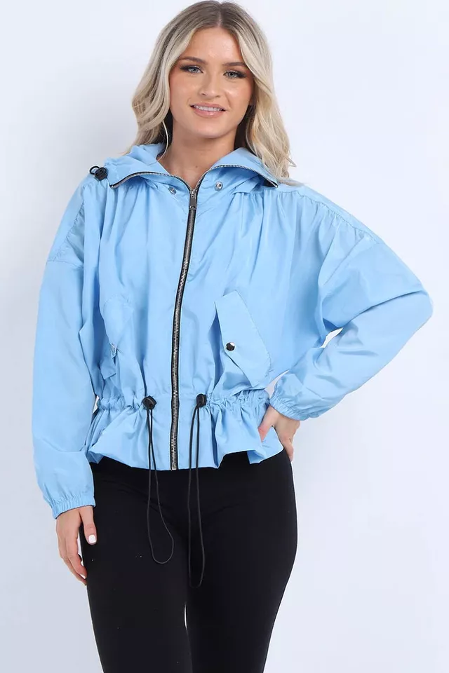 new ladies high neck drawstring waist waterproof outdoor jacket raincoat... new ladies high neck drawstring waist waterproof outdoor jacket raincoat...