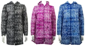 New Ladies Hooded Drawstring Waist Camping Waterproof Kagool Raincoat Mac