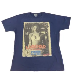 new ladies 'liquor...' slogan print navy t shirt size 10 by not guilty