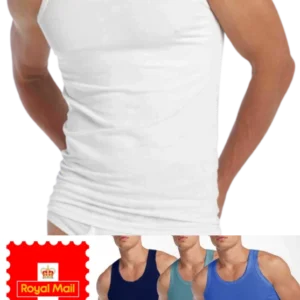 new men's 6 value pack plain tank top cotton jersey vests uk sizes s 5xl