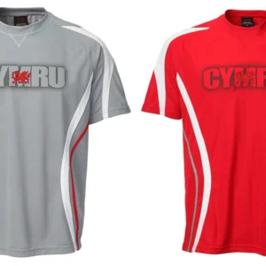 new men's cool grey / red wales welsh cymru rugby football fan t shirt top mt7