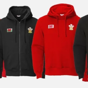 new men's wales cymru rugby football supporters polo shirt jacket fleece tops...