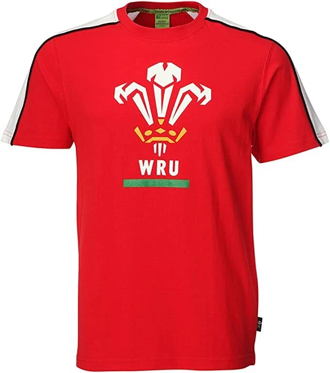 new men's wales wru welsh rugby union contrast feathers t shirt crew neck top new men's wales wru welsh rugby union contrast feathers t shirt crew neck top