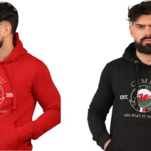 new unisex adults gold 1056 wales welsh dragon national anthem hoodie top