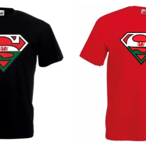 new wales welsh superman flag football rugby footy gift crew neck t shirt top