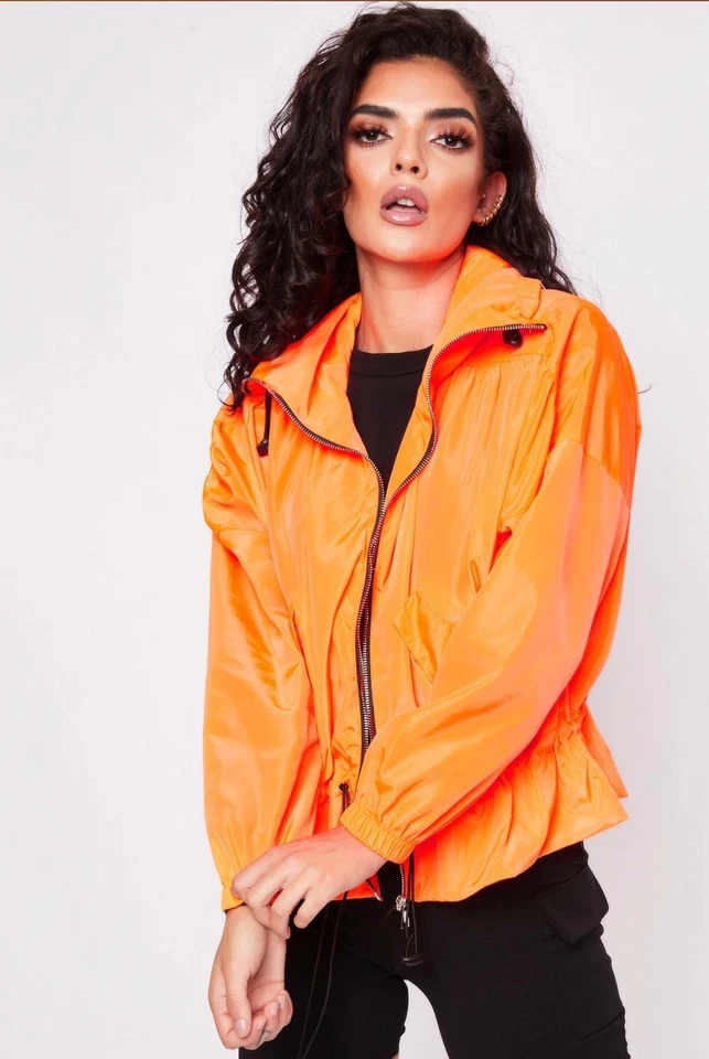 new women's drawstring detail high neck hooded festival jacket coat raincoat.... new women's drawstring detail high neck hooded festival jacket coat raincoat....