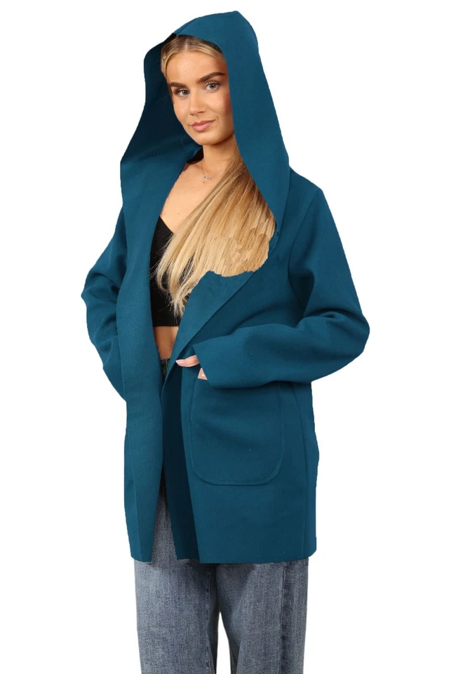 womens italian long sleeves open front pockets hoodie wool blend cardigan womens italian long sleeves open front pockets hoodie wool blend cardigan