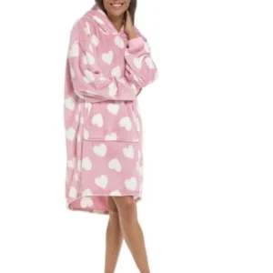 Adult Hooded Snuggle Blanket Fleece Wearable Hoodie Robe - Image 5