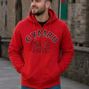 Men’s Wales Rugby Hoodie Cymru Supporters Jacket