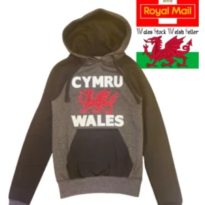 New Women's Carys Wales Cymru Am Byth Embroidered Hooded Hoodie Top - Image 2
