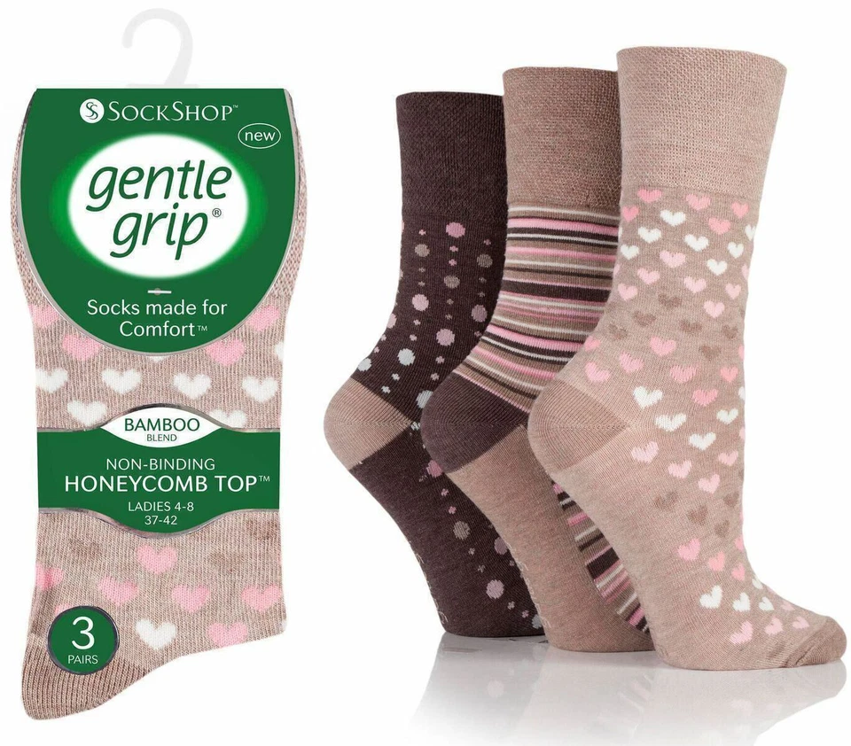 new 6 pair pack ladies gentle grip® bamboo blend non elastic socks uk size 4 7 new 6 pair pack ladies gentle grip® bamboo blend non elastic socks uk size 4 7
