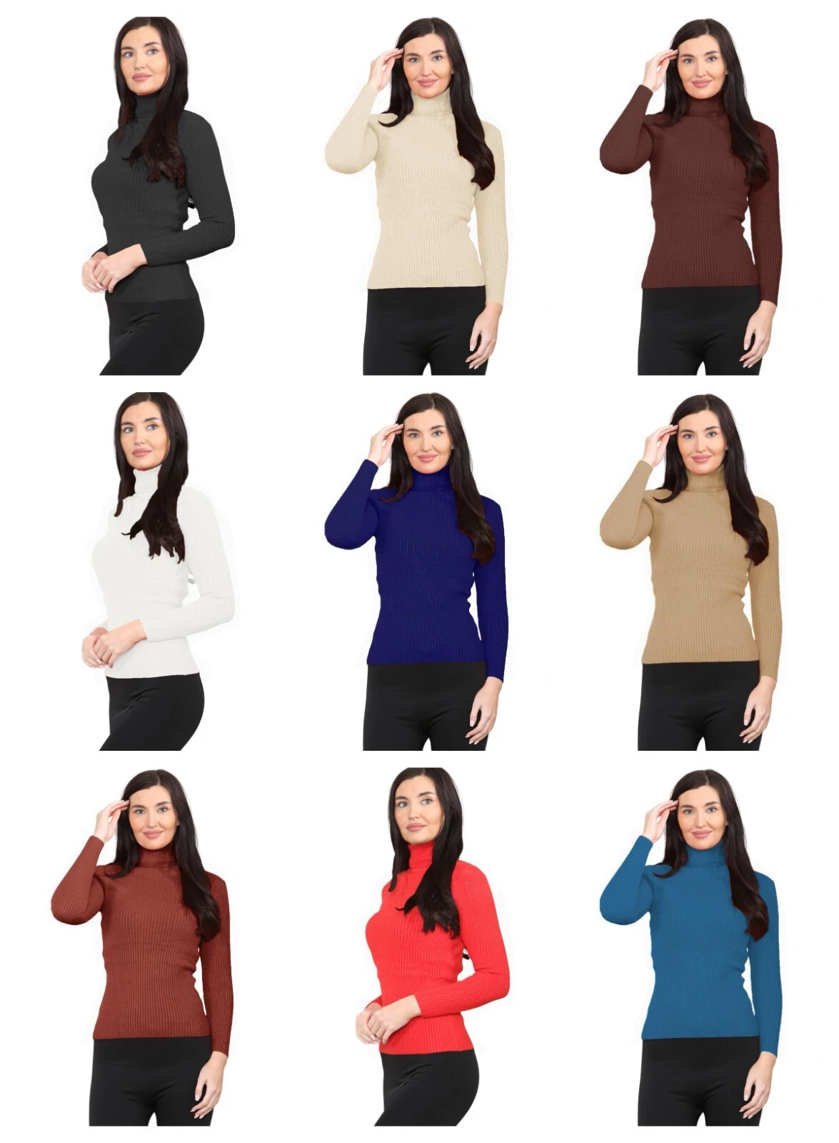 new ladies polo roll high neck long sleeve knitted ribbed top uk size 8 14 new ladies polo roll high neck long sleeve knitted ribbed top uk size 8 14