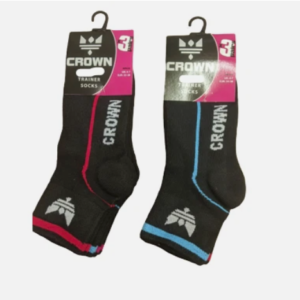 new men's 6 pairs crown black quarter trainer socks ankle socks uk size 6 11