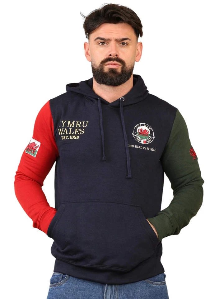 men's wales cymru welsh flag dragon st david's day 2 tone pullover hoodies men's wales cymru welsh flag dragon st david's day 2 tone pullover hoodies