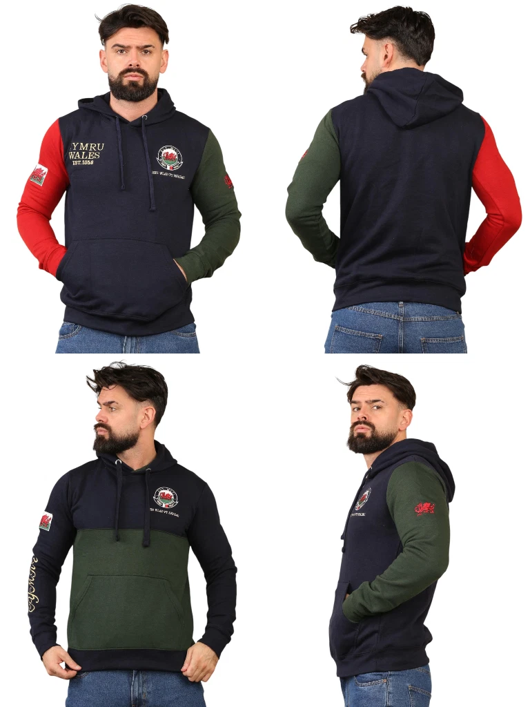 men's wales cymru welsh flag dragon st david's day 2 tone pullover hoodies men's wales cymru welsh flag dragon st david's day 2 tone pullover hoodies