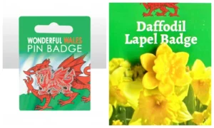 New Welsh Wales Enamel Red Dragon St David’s Day Flower Daffodil Lapel Pin Badge
