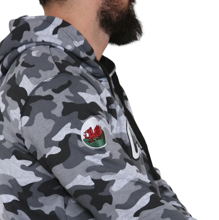 Men's Wales Cymru Welsh Dragon Camo Hoodie – St David's Day - Image 5