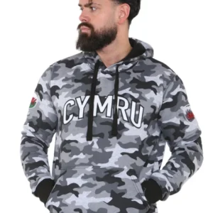 Men's Wales Cymru Welsh Dragon Camo Hoodie – St David's Day - Image 6