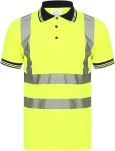 New Men’s Hi Vis Safety Reflective Tape Polo T Shirt Workwear Size 4XL