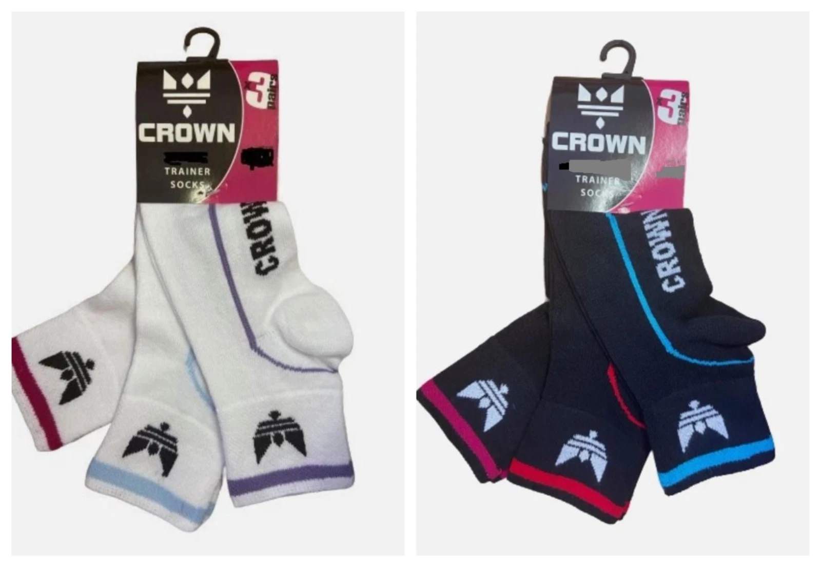 New Men’s 6 Pairs ‘Crown’ Cotton Rich Quarter Trainer Sports Socks UK Size 6-11