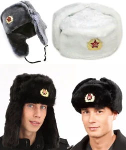 New Adults Russian Military Faux Fur ‘Ushanka’ Winter Ear Warmer Black White Hat