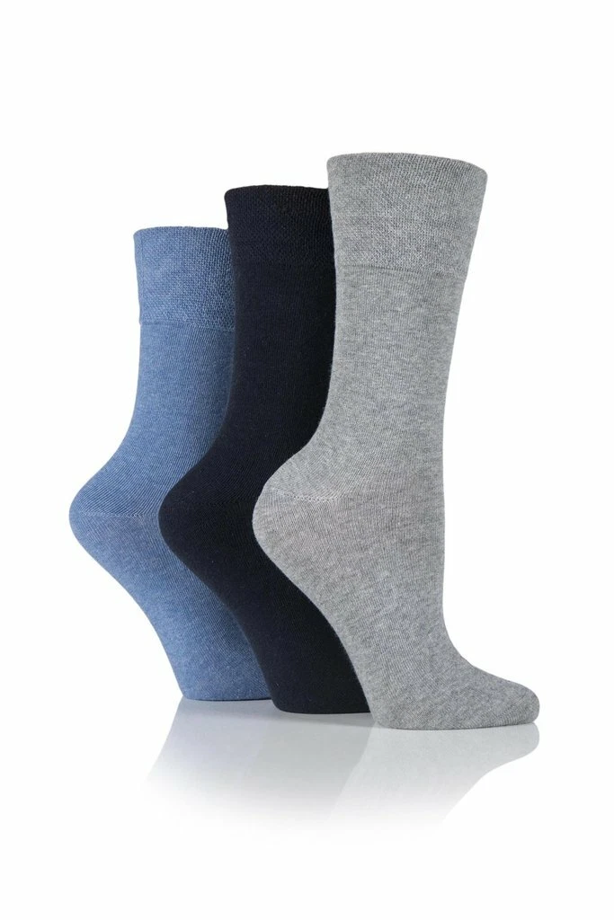 New Ladies 6 Pairs Gentle Grip Non Elastic Diabetic Soft Cotton Rich Plain Socks - Image 7