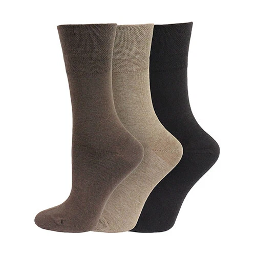 New Ladies 6 Pairs Gentle Grip Non Elastic Diabetic Soft Cotton Rich Plain Socks - Image 9