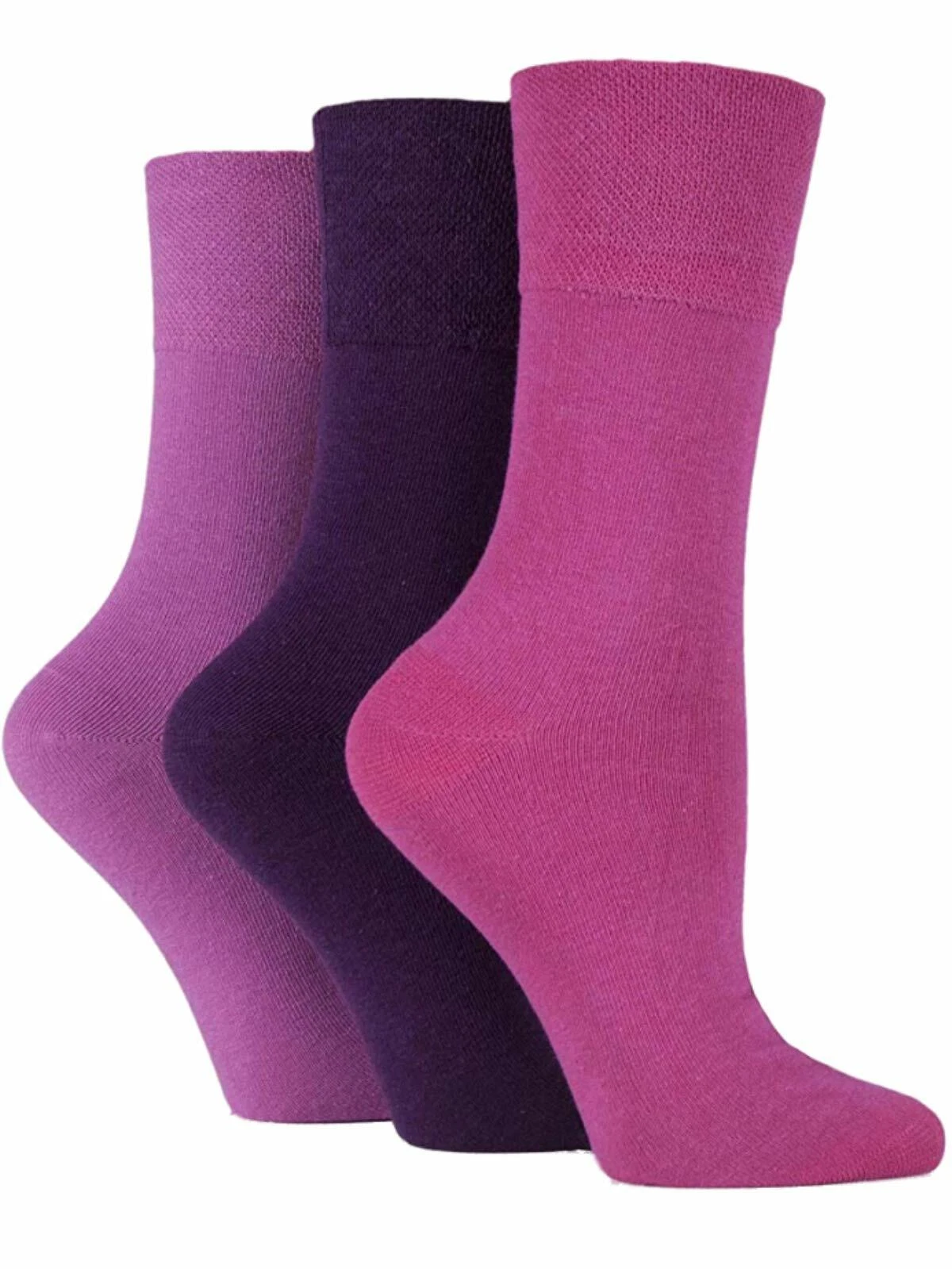 New Ladies 6 Pairs Gentle Grip Non Elastic Diabetic Soft Cotton Rich Plain Socks - Image 10