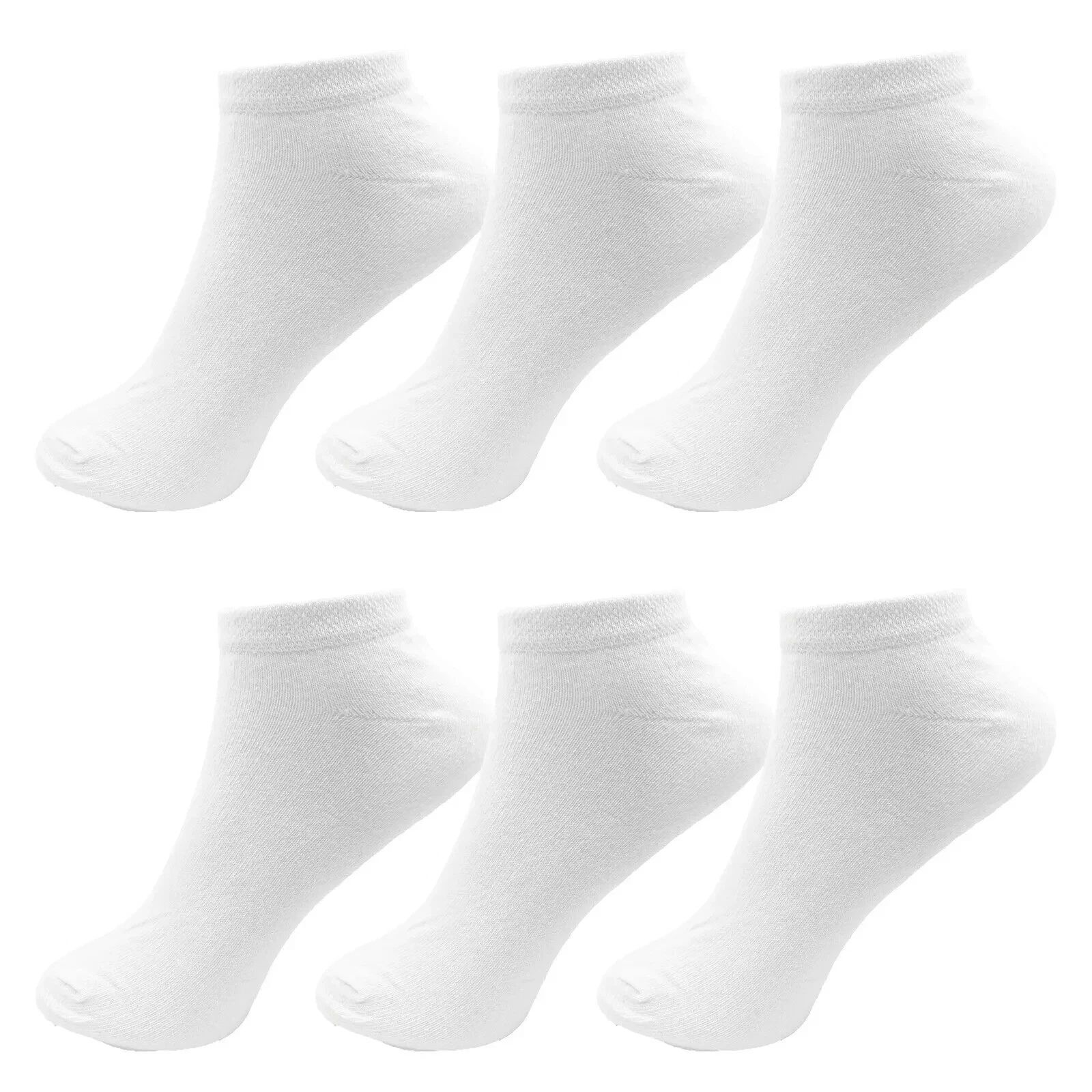 New Men's 12 Pairs White or Black Gym Sports Cotton Blend Ankle Trainer Socks - Image 2