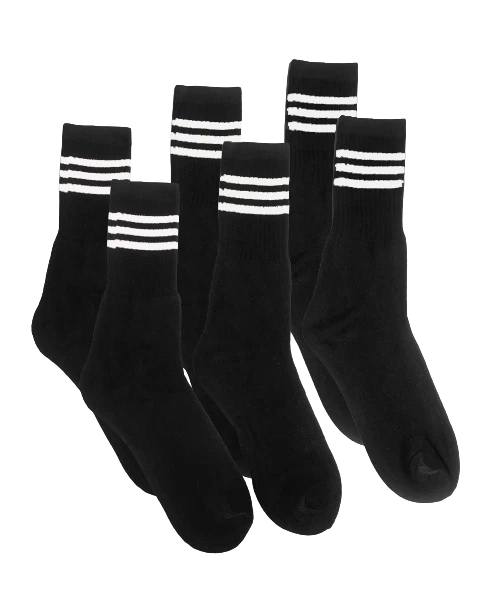 New Men's 5 Pair Pack 3 Stripe Detail Sports Cotton Rich Socks UK Size 6-11 - Image 4